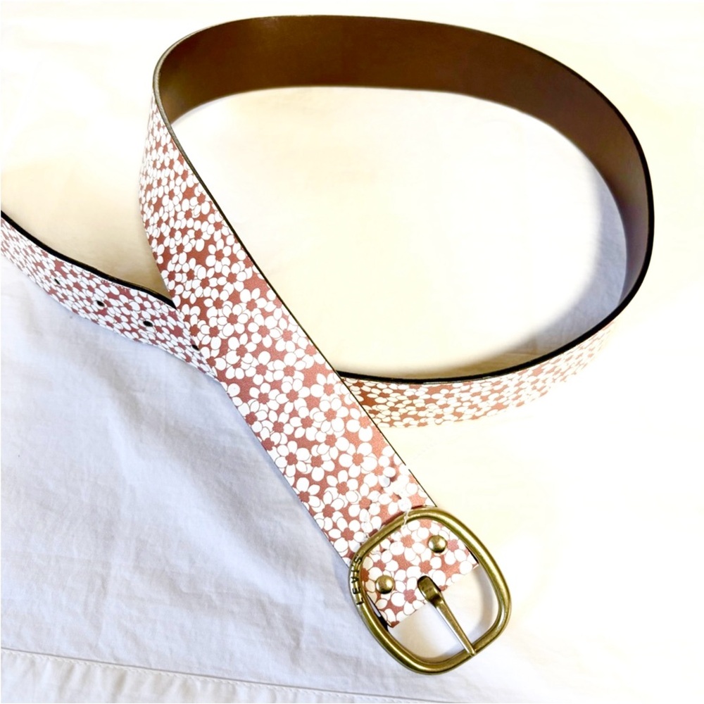 Levi’s brown and white floral faux leather belt
